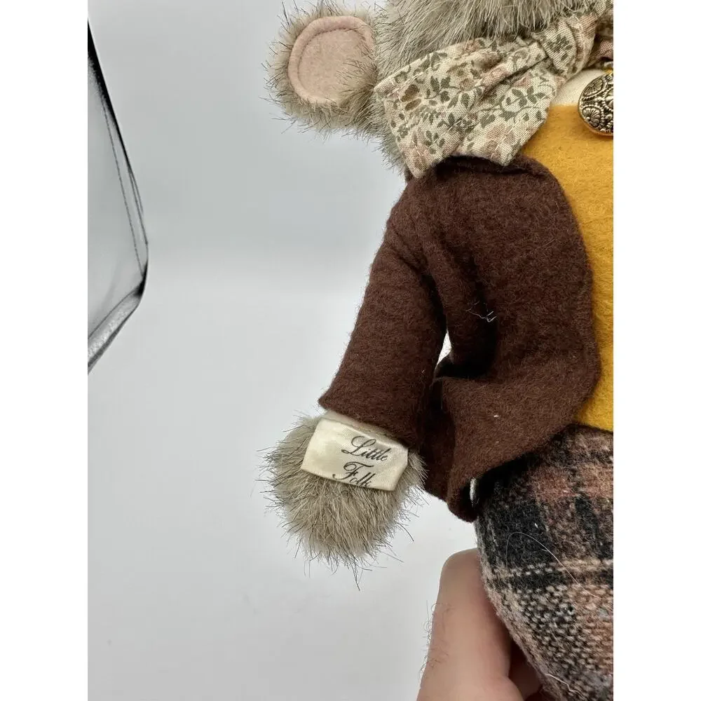 1982 Little Folk G McBride Mouse Plush Dressed England Plaid Waistcoat Outfit